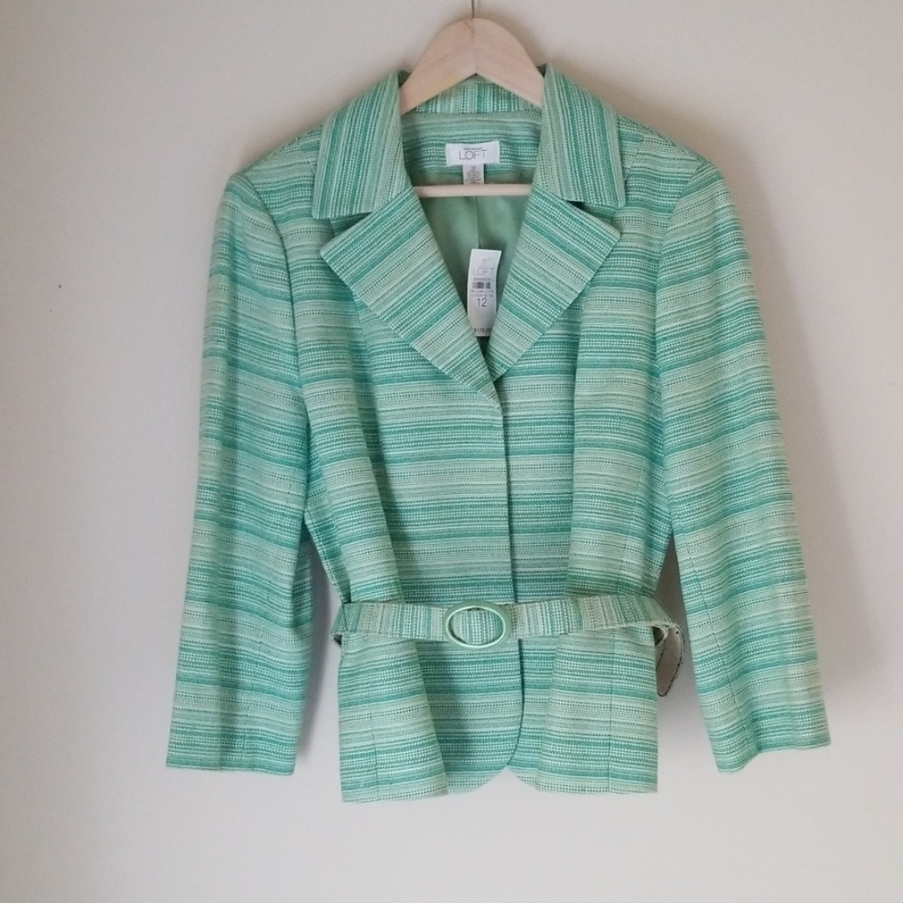 NWT LOFT Sz 12 Tweed Blazer